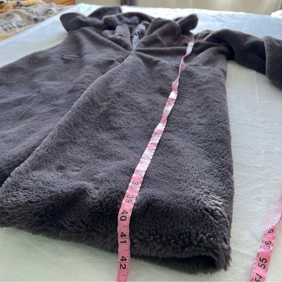 BLANK NYC Faux Fur Teddy Long Coat in Dark Grey - Picture 7 of 7